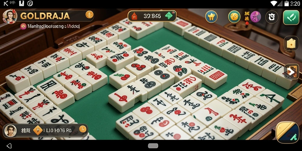 Tampilan gameplay menarik dari GOLDRAJA yang menunjukkan keseruan permainan Mahjong.