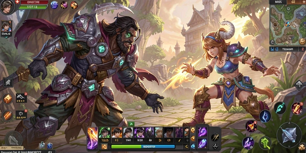 Tampilan gameplay <strong>IDNSCORE</strong> yang mengagumkan dalam dunia MMORPG yang luas.