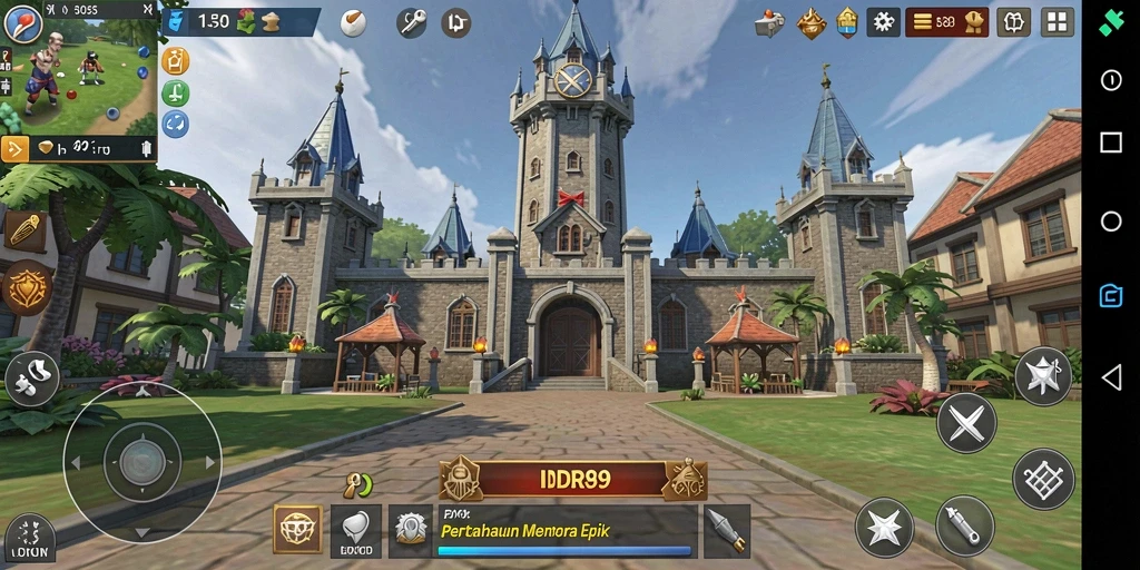 Tangkapan layar menampilkan aksi seru gameplay Tower Defense.