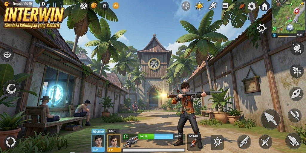 Tangkapan layar INTERWIN menunjukkan suasana gameplay yang hidup dan interaktif.