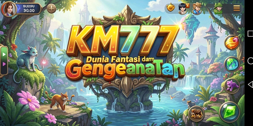 Tampilan gameplay seru dalam dunia fantasi KM777 yang menakjubkan.
