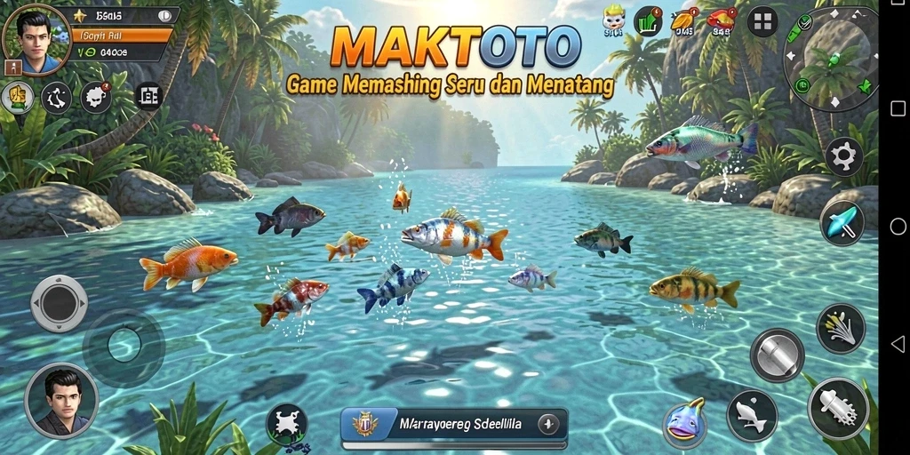 Tampilan gameplay memancing yang seru dalam MAKTOTO.