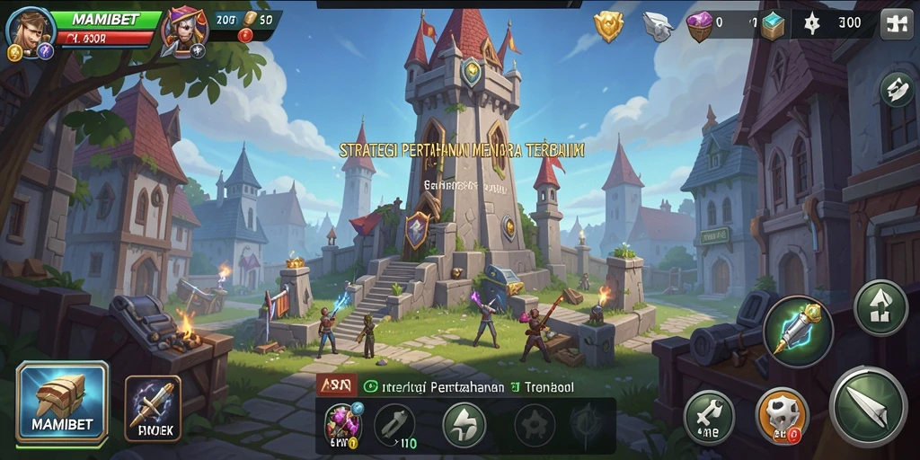 Tampilan gameplay MAMIBET yang menegangkan dalam Tower Defense.