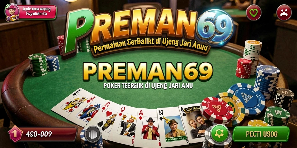 Tampilan gameplay menarik dari aplikasi PREMAN69 dengan fitur poker lengkap.