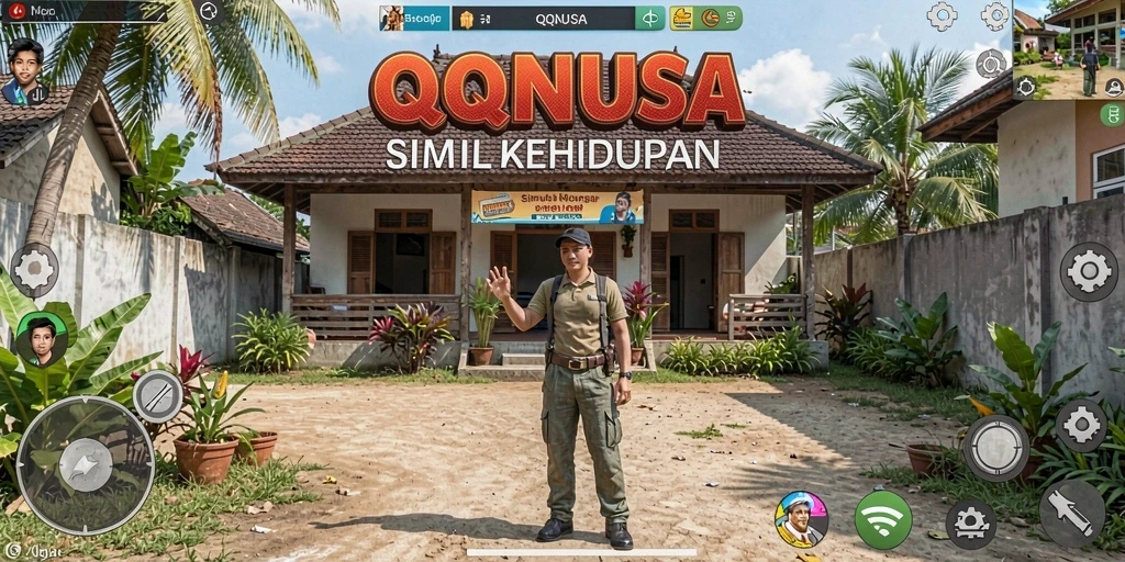 Tangkapan layar gameplay QQNUSA yang menunjukkan interaksi karakter.