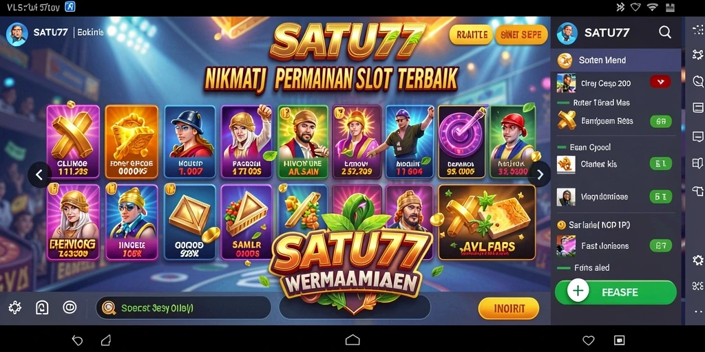 Tampilan gameplay SATU77 yang mengasyikkan saat bermain Slot.