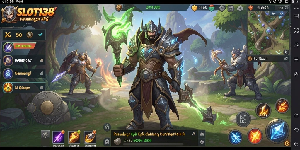 Screenshot utama menampilkan aksi mendebarkan dalam permainan RPG.
