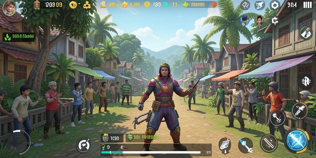Tangkapan layar utama V89 menunjukkan gameplay simulasi kehidupan yang interaktif.